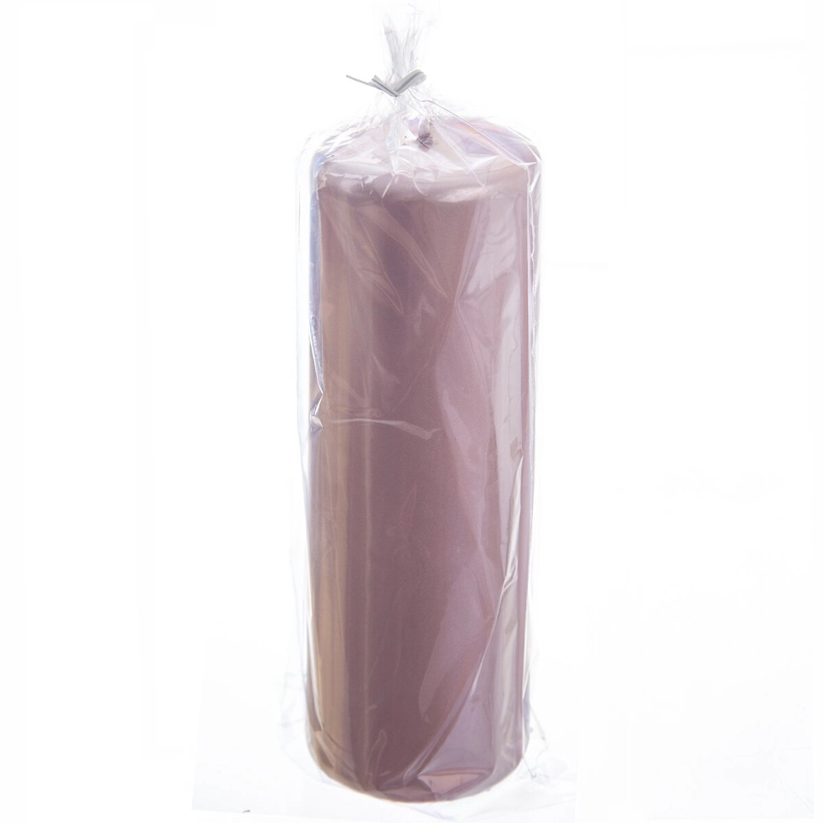 E-shop Dekoratívna valcová sviečka v staroružovej farbe 7 × 20 cm, lesklá