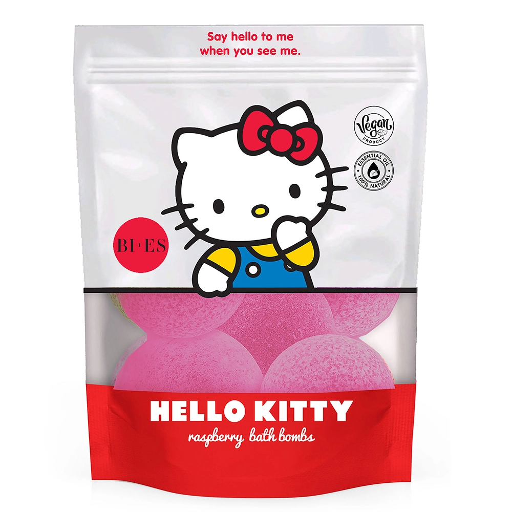 E-shop Hello Kitty šumivé bomby do kúpeľa malinové 6×55 g