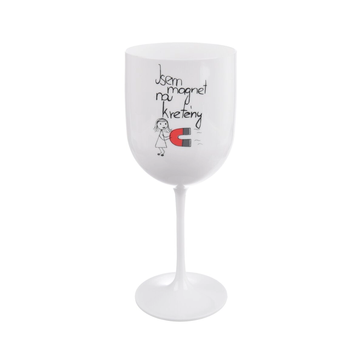 E-shop Orion pohár na víno Magnet biely 440 ml