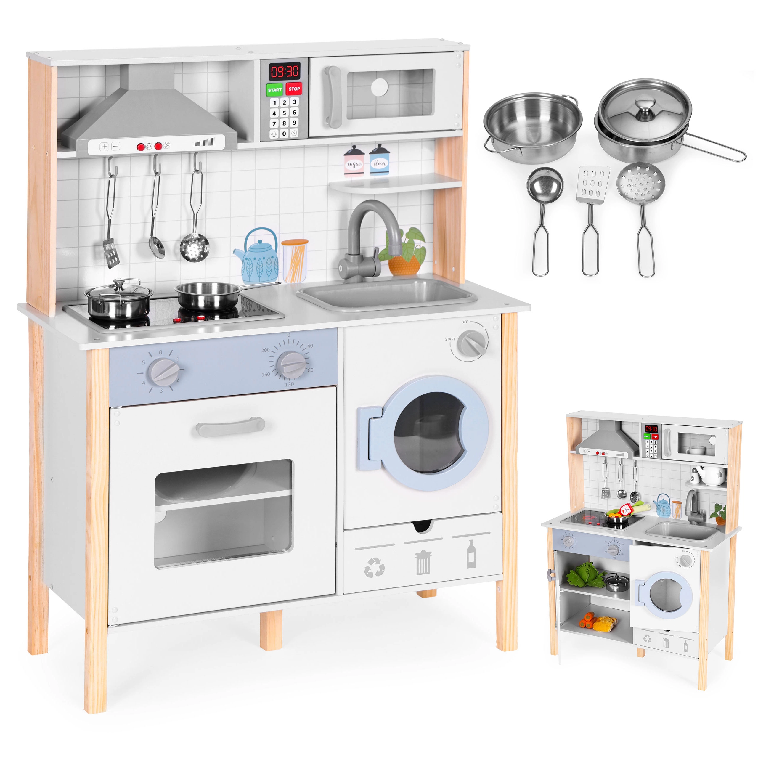 Detská drevená kuchynka so zvukmi a svetlami ECOTOYS