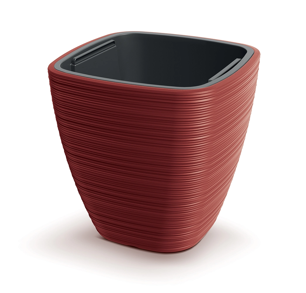 E-shop Prosperplast Plastový květináč Venas Square 38,8x38 cm červený