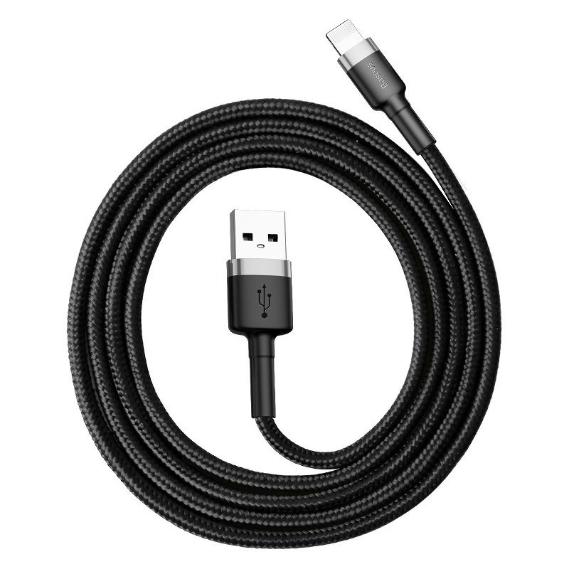 E-shop Baseus CALKLF-BG1 Cafule USB / Lightning QC 3.0 2.4A, 1m, černo-sivý