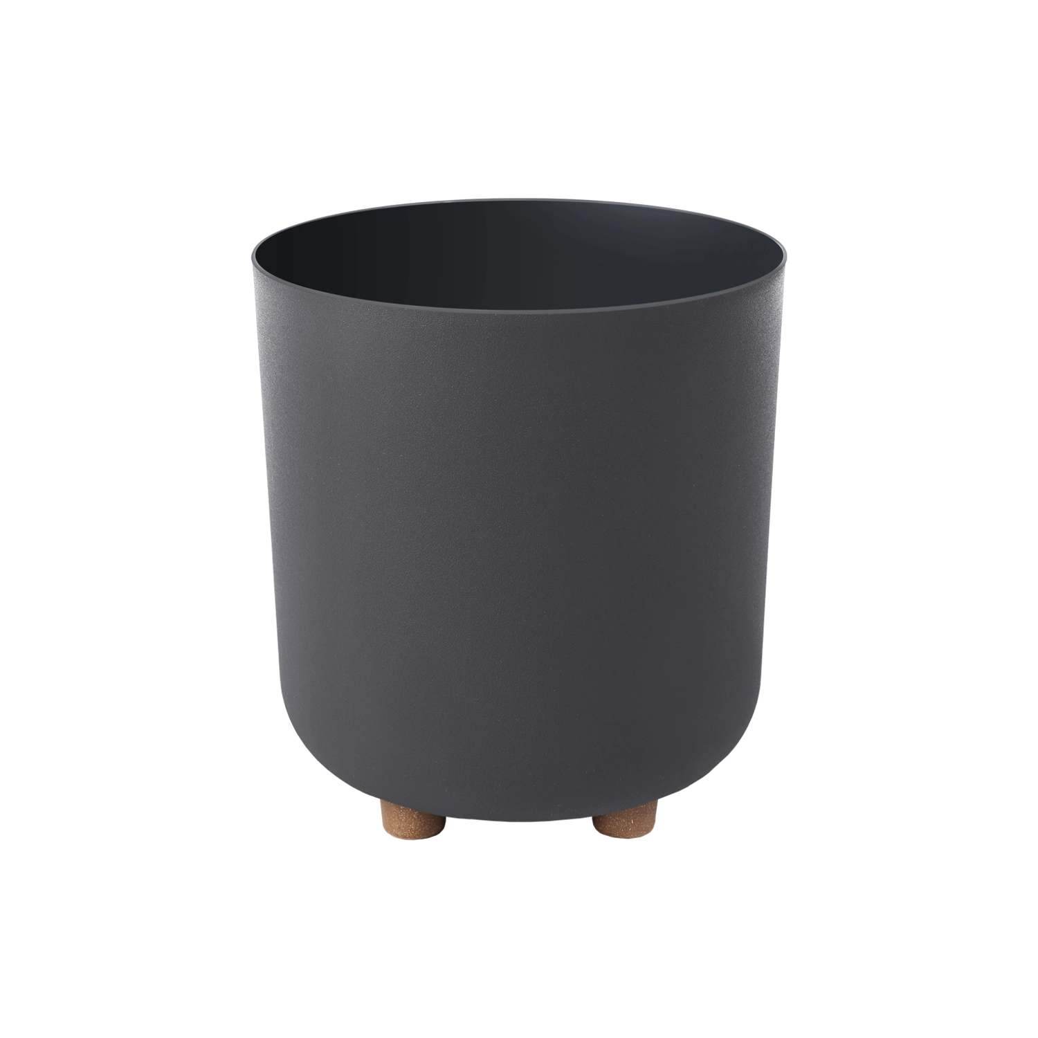 E-shop Kvetináč Sofia 24 cm z recyklovaného plastu – čierny mat