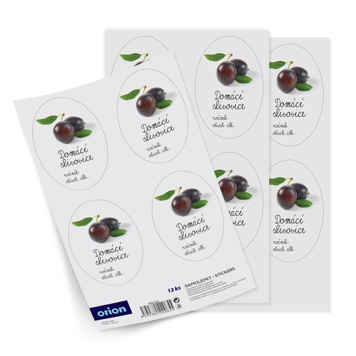 E-shop Samolepky na fľaše domácej slivovice (12 ks)