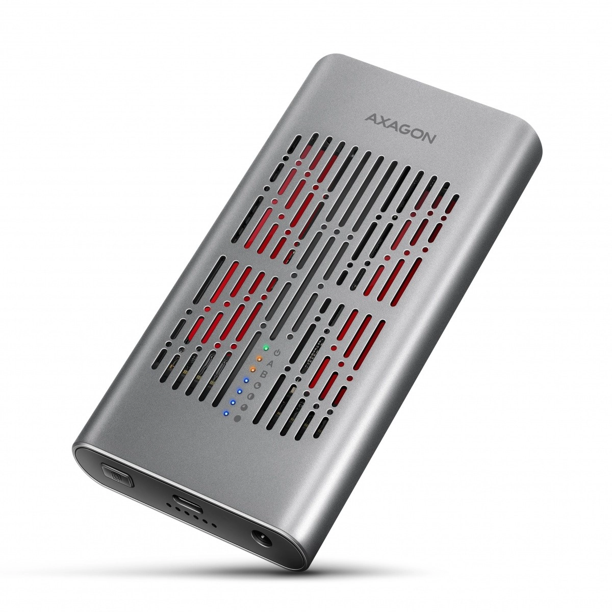 Axagon Clone Master hliníková externá skrinka pre dva NVMe M.2 SSD USB‑C 3.2 Gen 2x2 20 Gbps