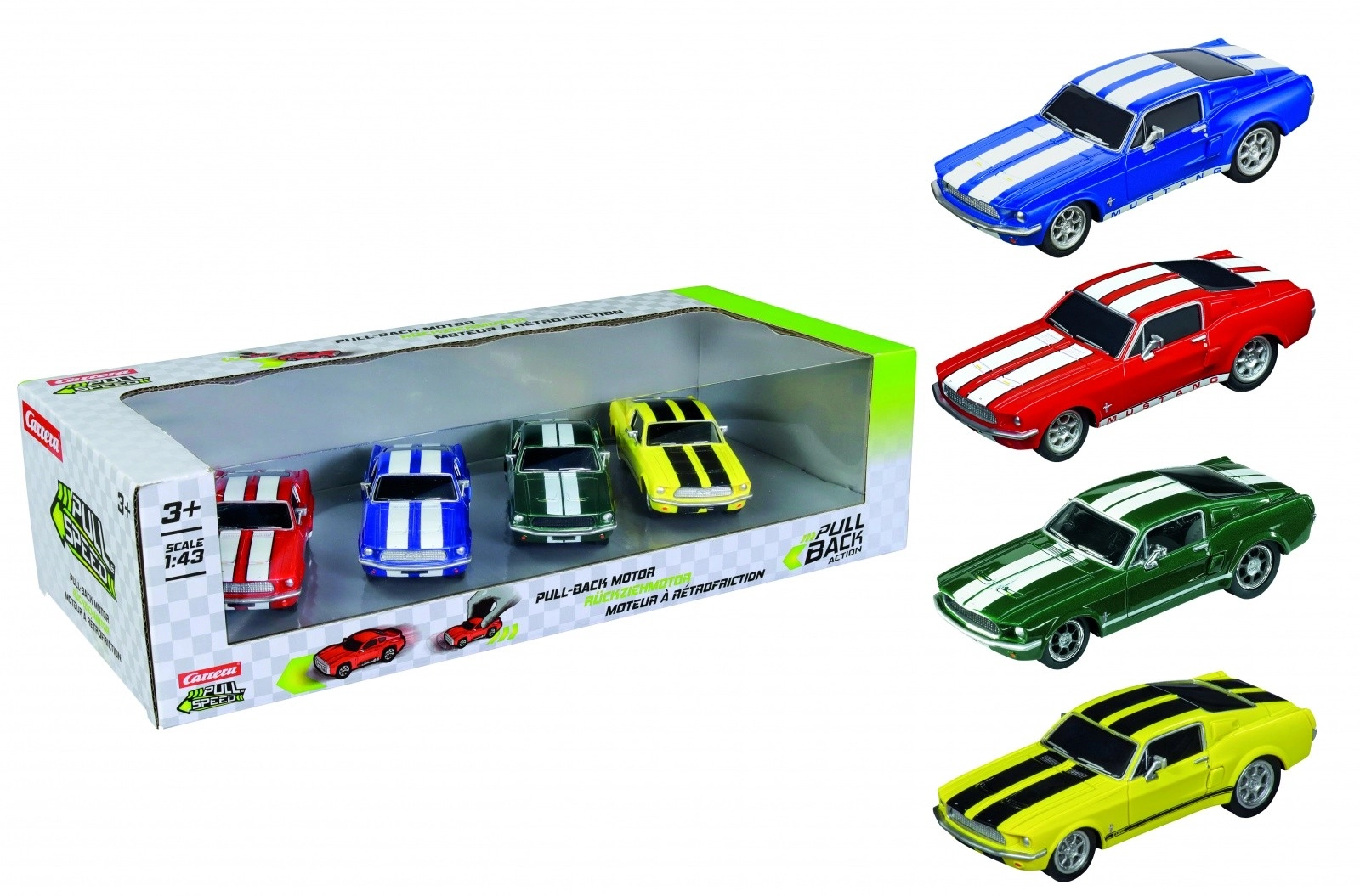 Carrera Pull & Speed Ford Mustang ’67 – sada 4 autíčok