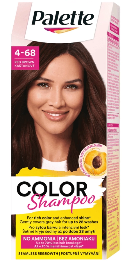 E-shop Schwarzkopf Palette Color Shampoo tónovací šampón odtieň 4-68 Red Brown 50 ml
