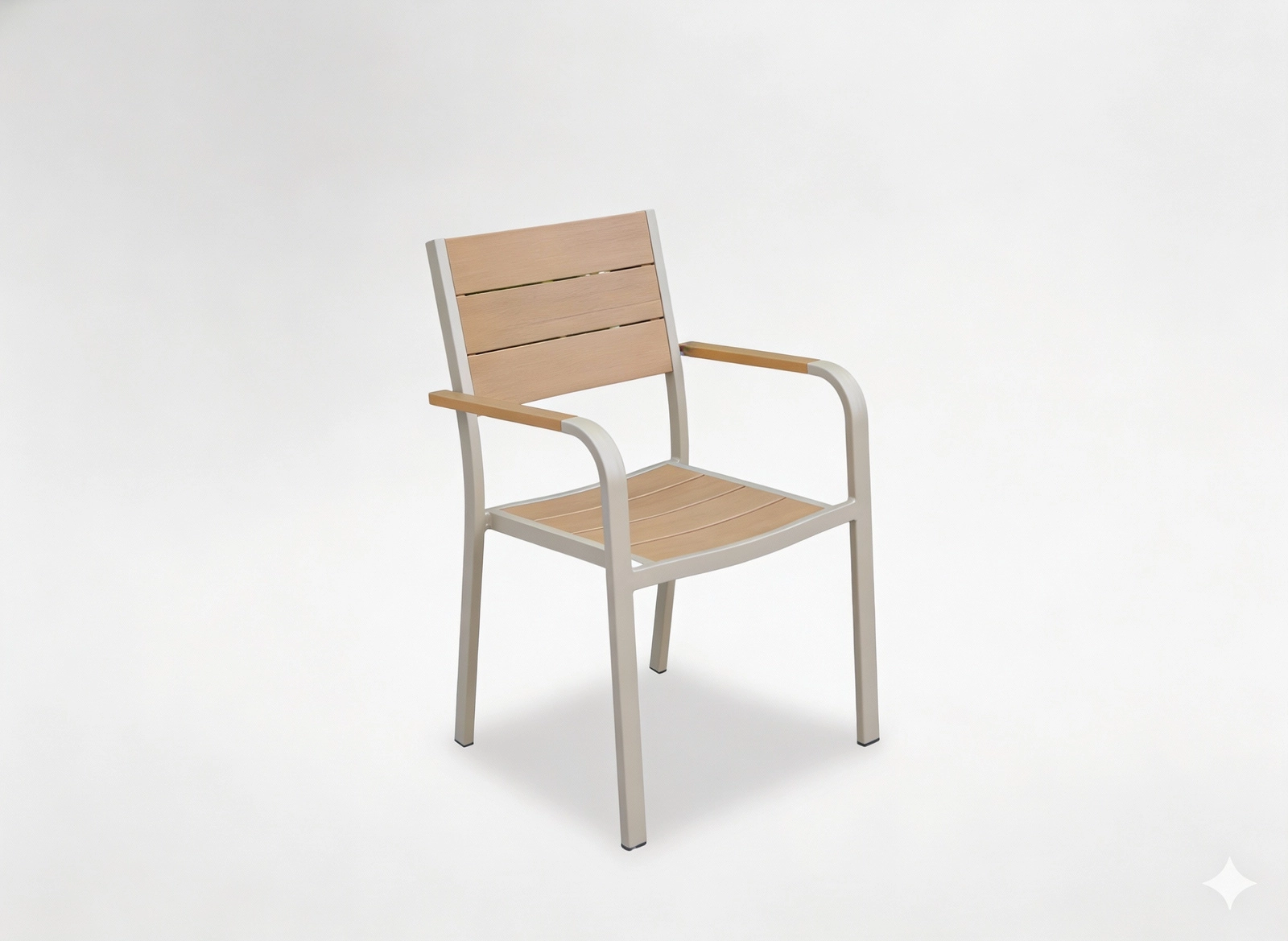 Hliníková záhradná stolička béžová 55 × 55 × 86 cm