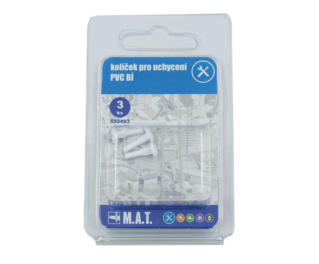 E-shop Kolíček pre uchytenie PVC BÍ (3ks) blister