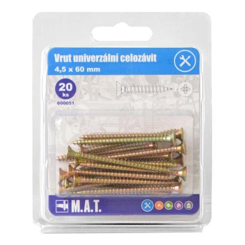 E-shop Univerzálny skrutka celzávit 4,5 × 60 mm, zinkovaný, 20 ks