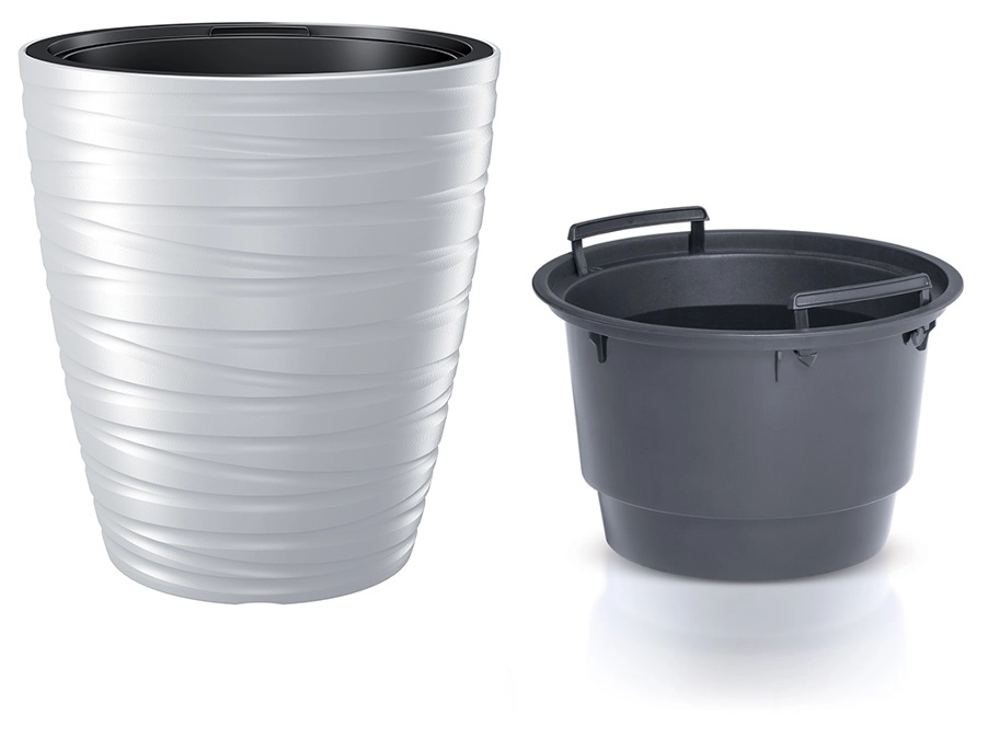 E-shop Prosperplast Kvetináč s vložkou MAXE biely, 47,5 cm