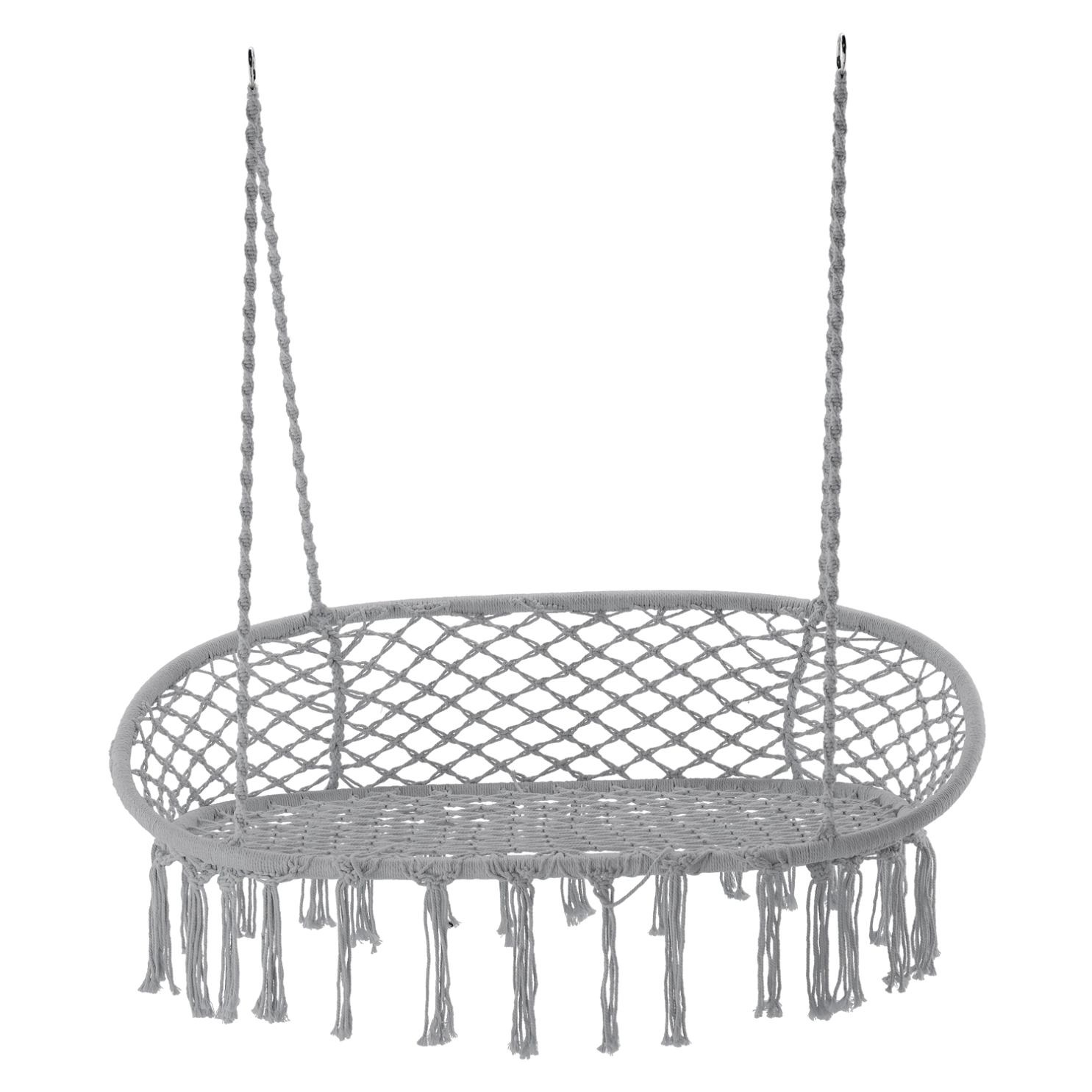 Dvojité závesné hojdacie kreslo sivé