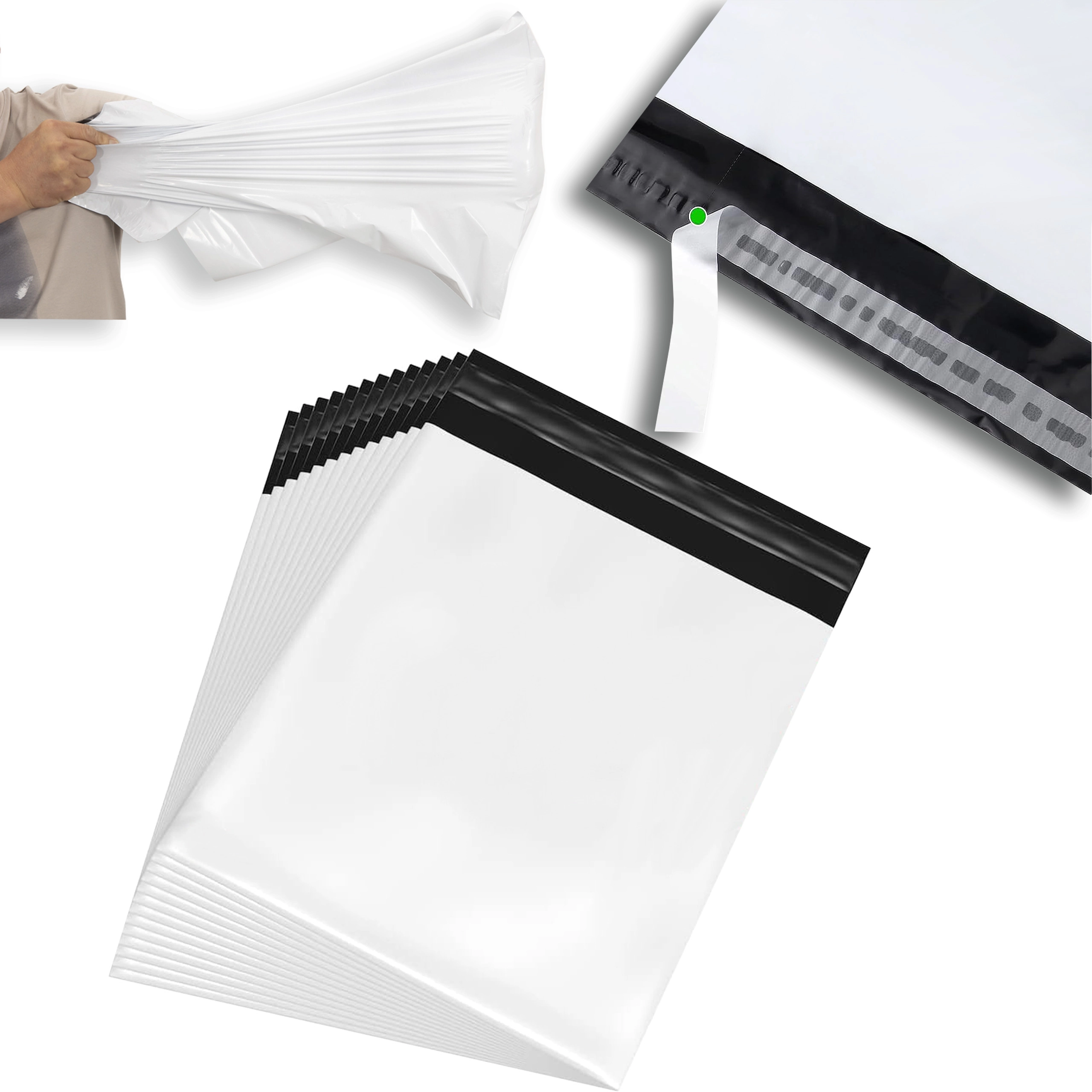 E-shop Biele kuriérske foliopaky A3 310 × 420 mm, 50 ks, pevné prevedenie