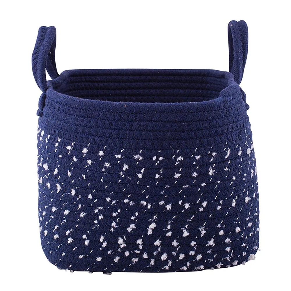 E-shop Pletený úložný kôš granátový 25 × 25 × 20 cm