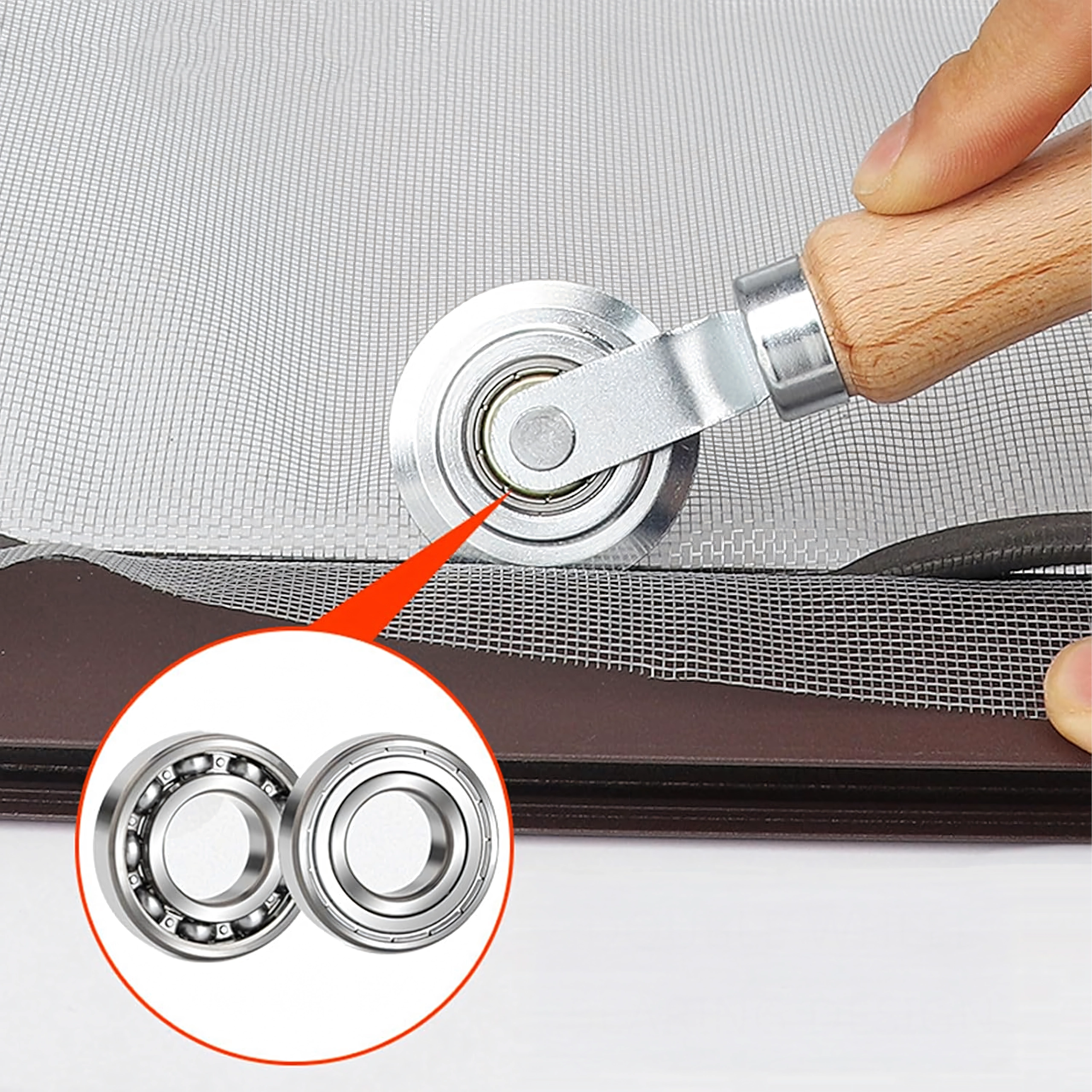 Ryhovací valček na montáž sietí proti hmyzu a tesnení