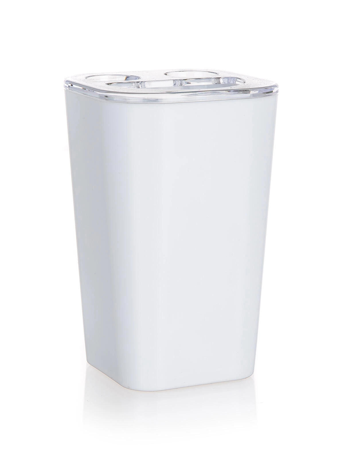 E-shop BRILANZ Téglik na kefky s delítkom 7,3 x 7,3 x 11,5 cm, biely