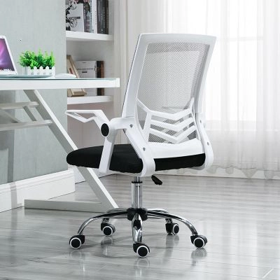 E-shop Ergonomická otočná kancelárska stolička, sieťovaná stolička – biela/čierna