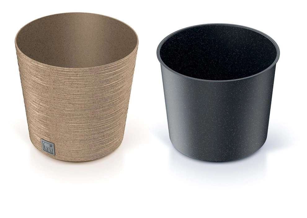 E-shop Kvetináč Furu Round Low Eco Wood s vložkou 25 cm – naturo
