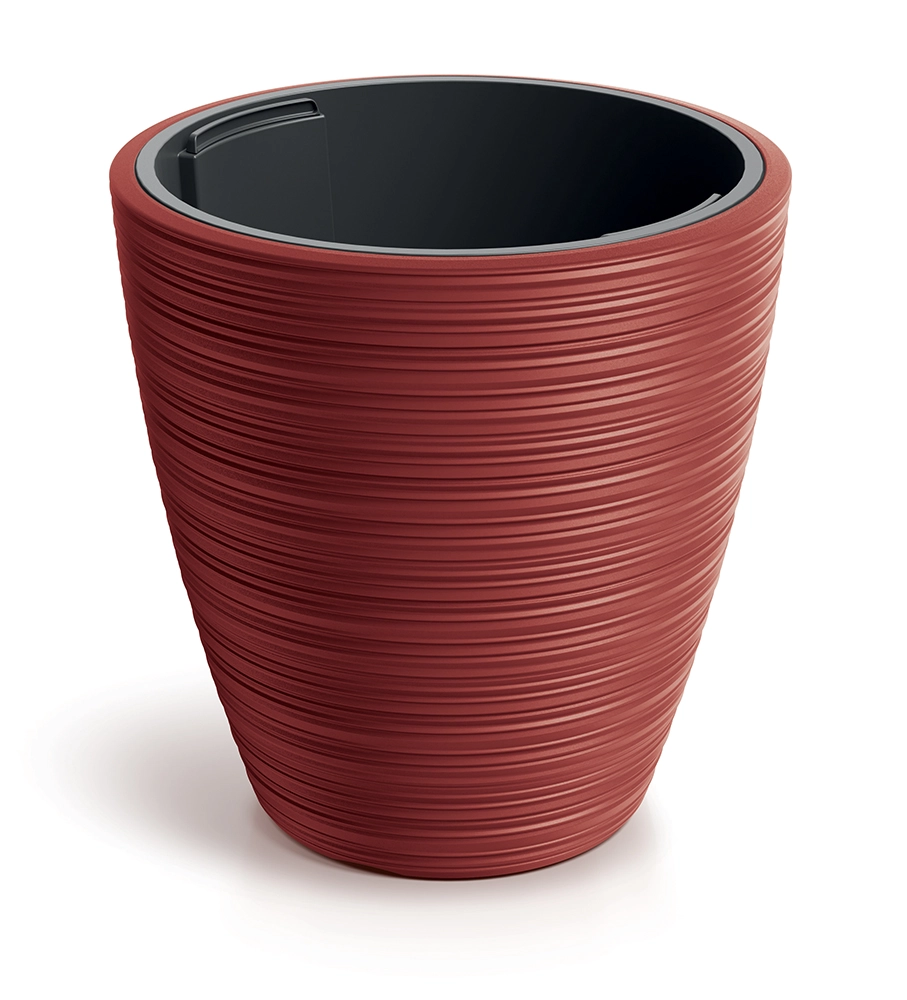 E-shop Prosperplast Plastový květináč Venas Round červený, 39 cm