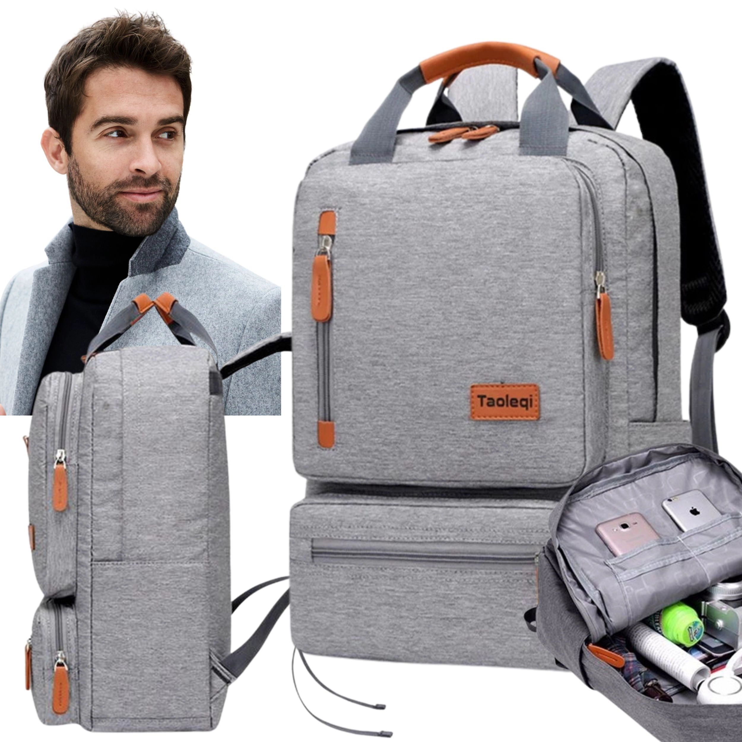 Študentský školský batoh svetlo šedý