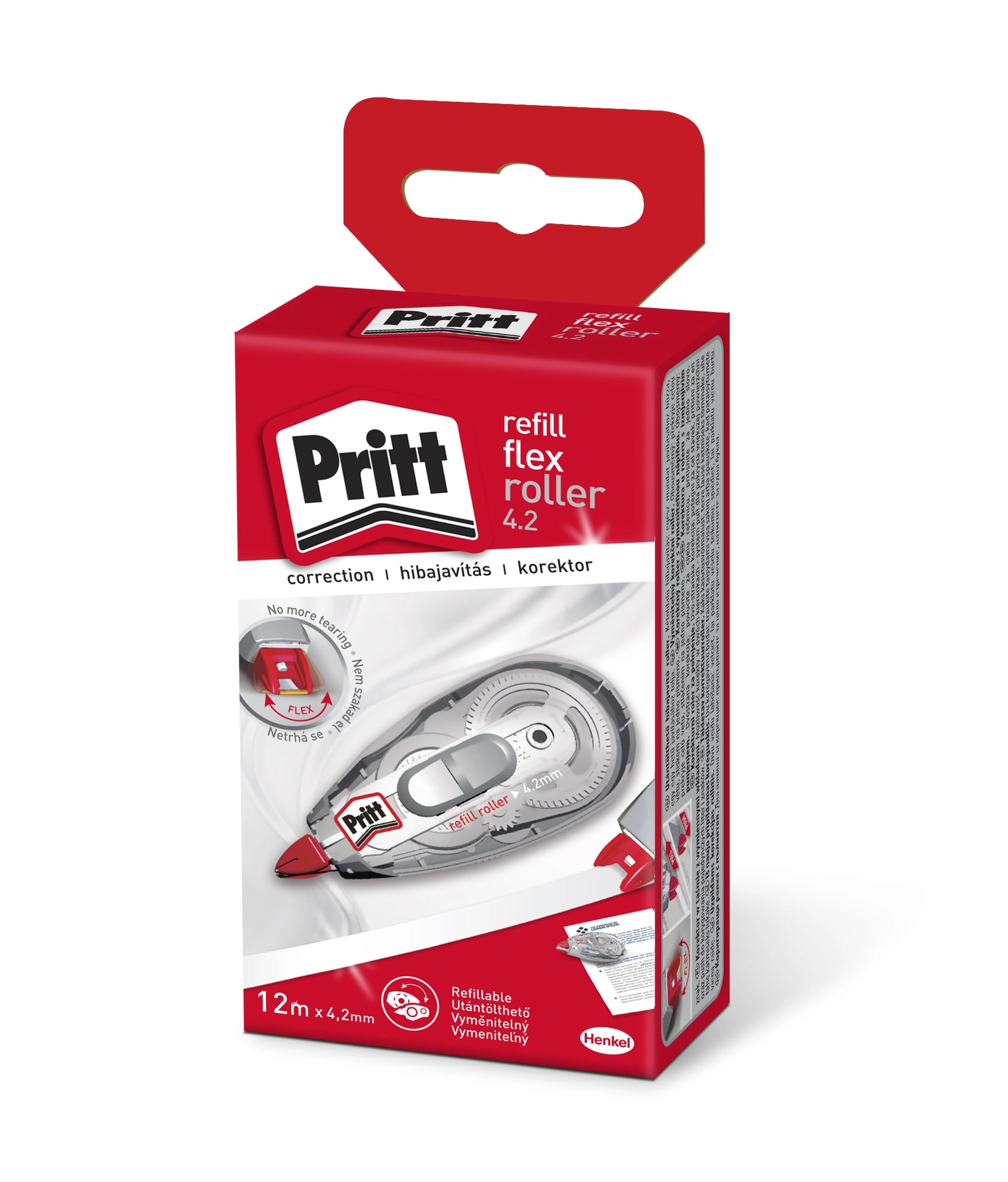 E-shop Pritt korekčný flex roller s vymeniteľnou náplňou 12 m, 4,2 mm