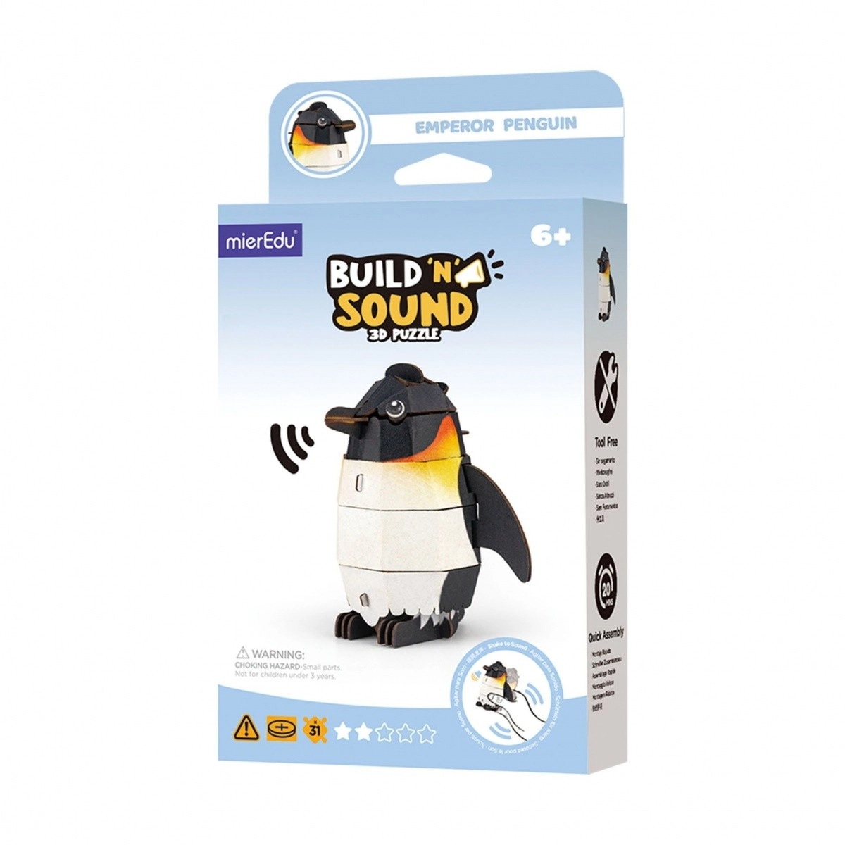 E-shop 3D puzzle MierEdu Postav a počúvaj – tučniak