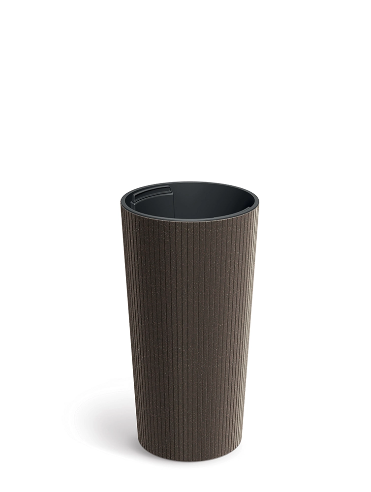 E-shop Prosperplast Kvetináč Lamie Slim Eco Wood kávový, 20 cm