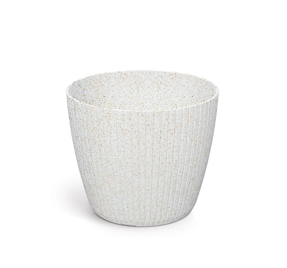 E-shop Prosperplast Kvetináč LAMIE ECOWOOD biely, 11,9 cm