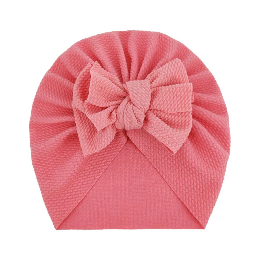 E-shop Detský turban s mašľou, dievčenský klobúčik - ružový