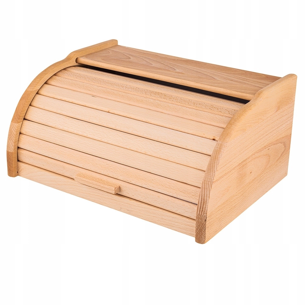 E-shop Drevený chlebník s roletovou žalúziou vo svetlom dekore 39 × 29 × 18 cm