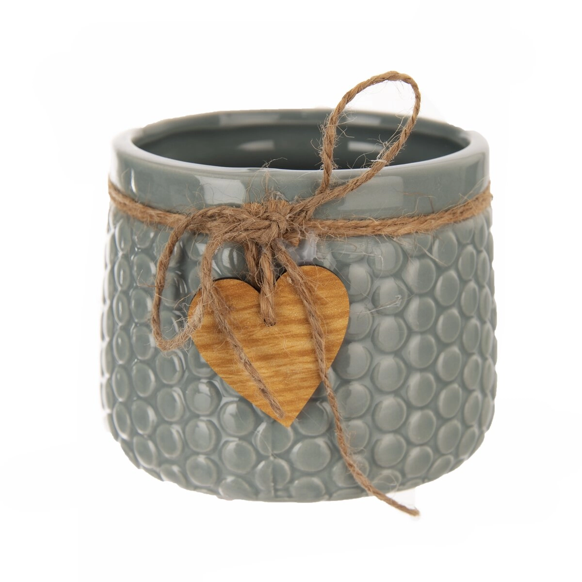 E-shop Indecor Kvetináč keramika, drevo zeleno-sivý 9x9x11 cm