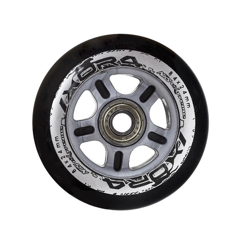 E-shop Sada čiernych koliesok 84 × 24 mm s ložiskami ABEC 9 NILS Extreme
