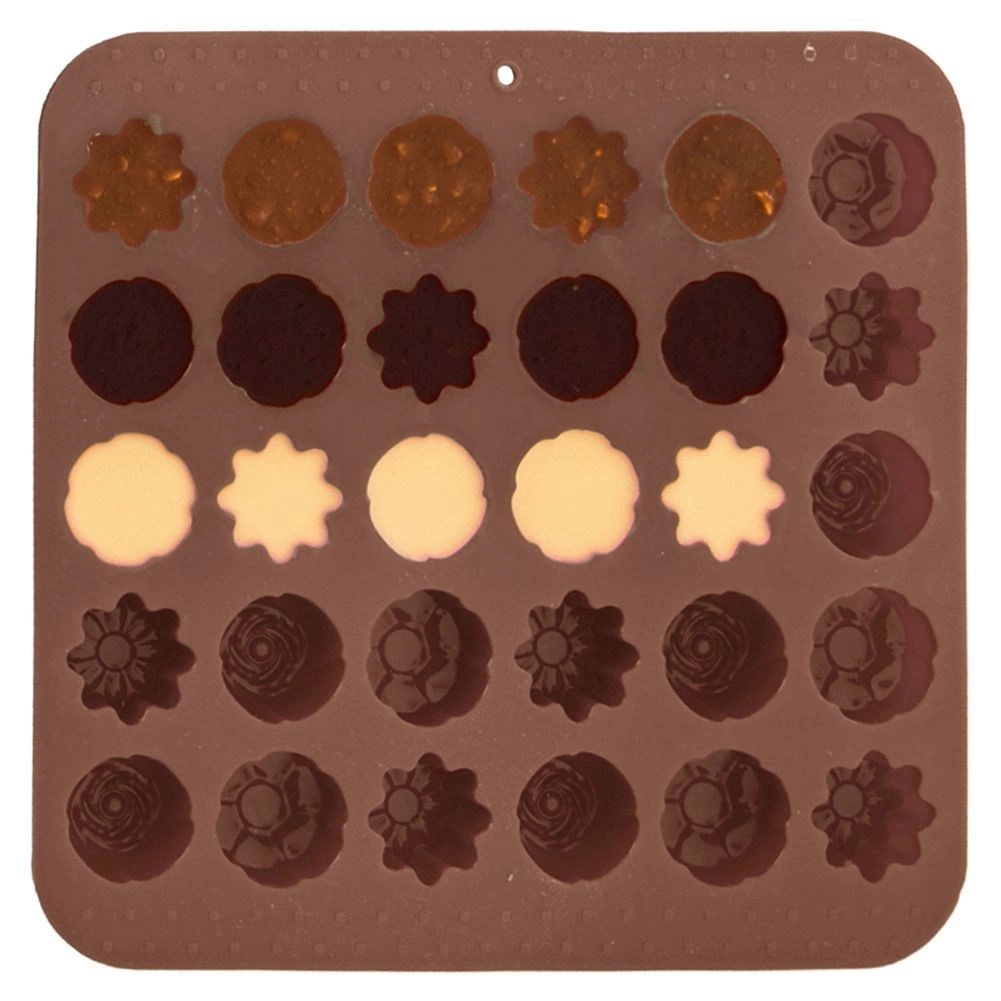 Silikónová forma na pralinky Sillinie, 30 kvetinových tvarov