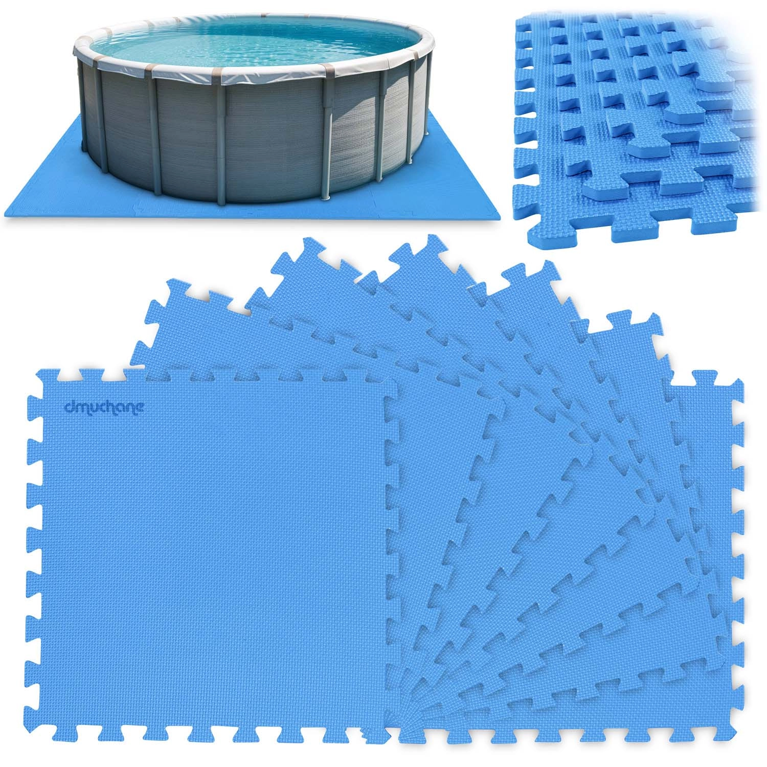 E-shop Pevná penová puzzle podložka pod bazén 50 × 50 cm, 8 ks (1,9 m²) – DMUCHANE