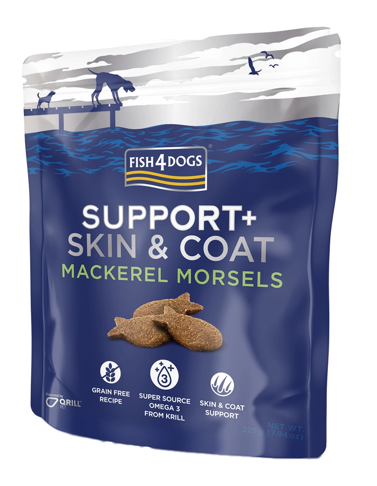 E-shop FISH4DOGS SUPPORT+ srst a kože makrela 225 g