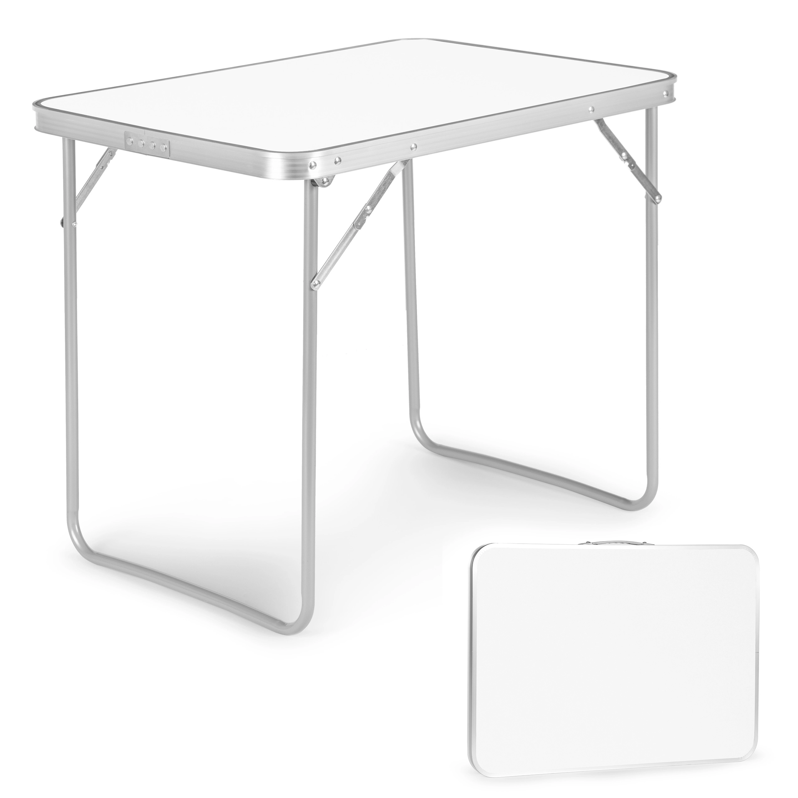 E-shop MultiGarden skladací kempingový stôl 80 × 60 cm biely