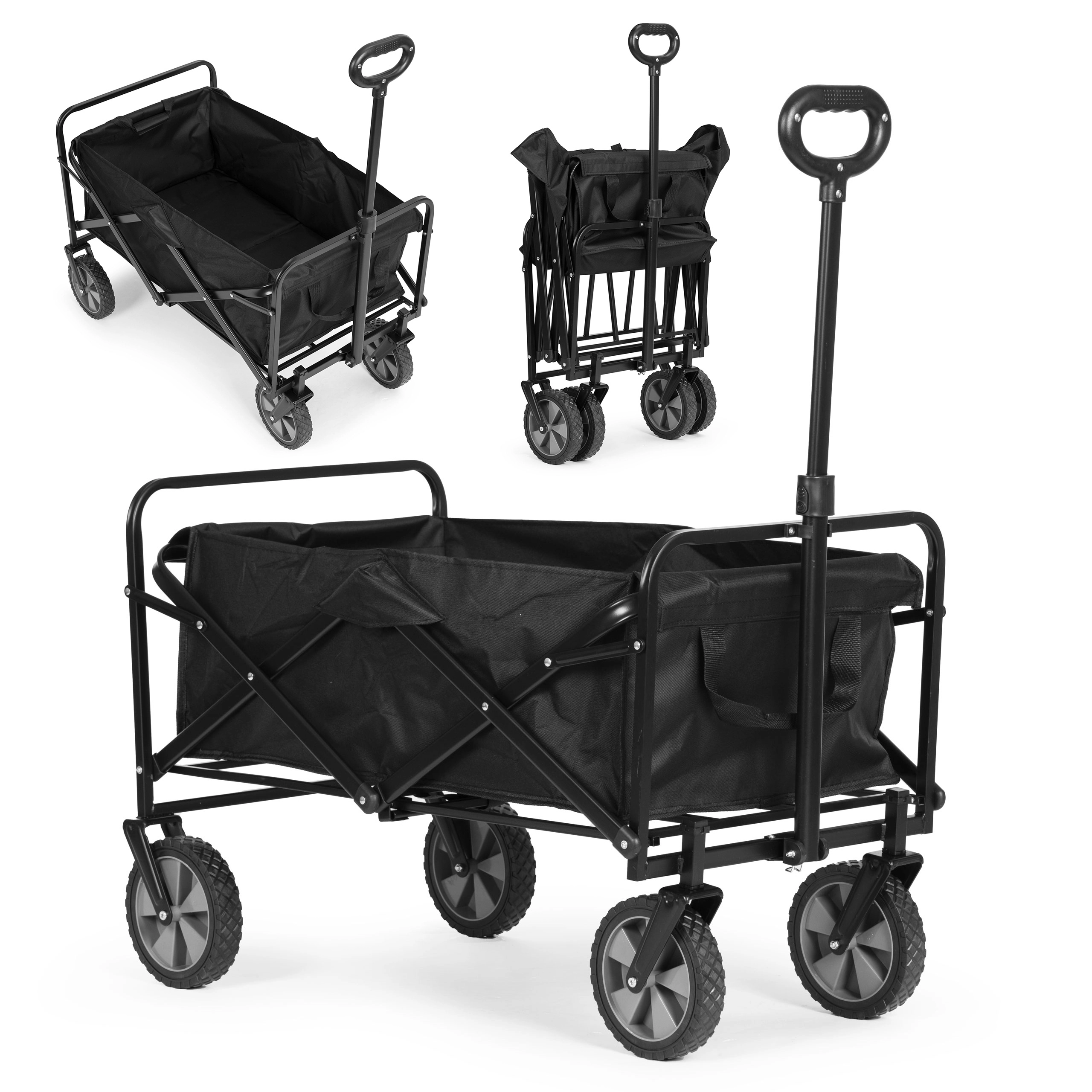 E-shop Skladací prepravný vozík veľký čierny ModernHome