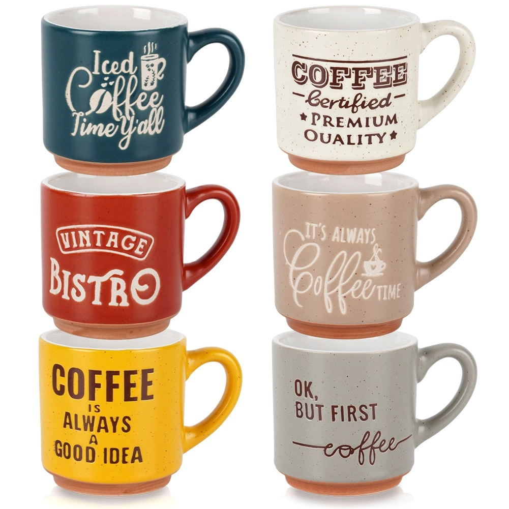 Keramické šálky na espresso 110 ml, sada 6 ks