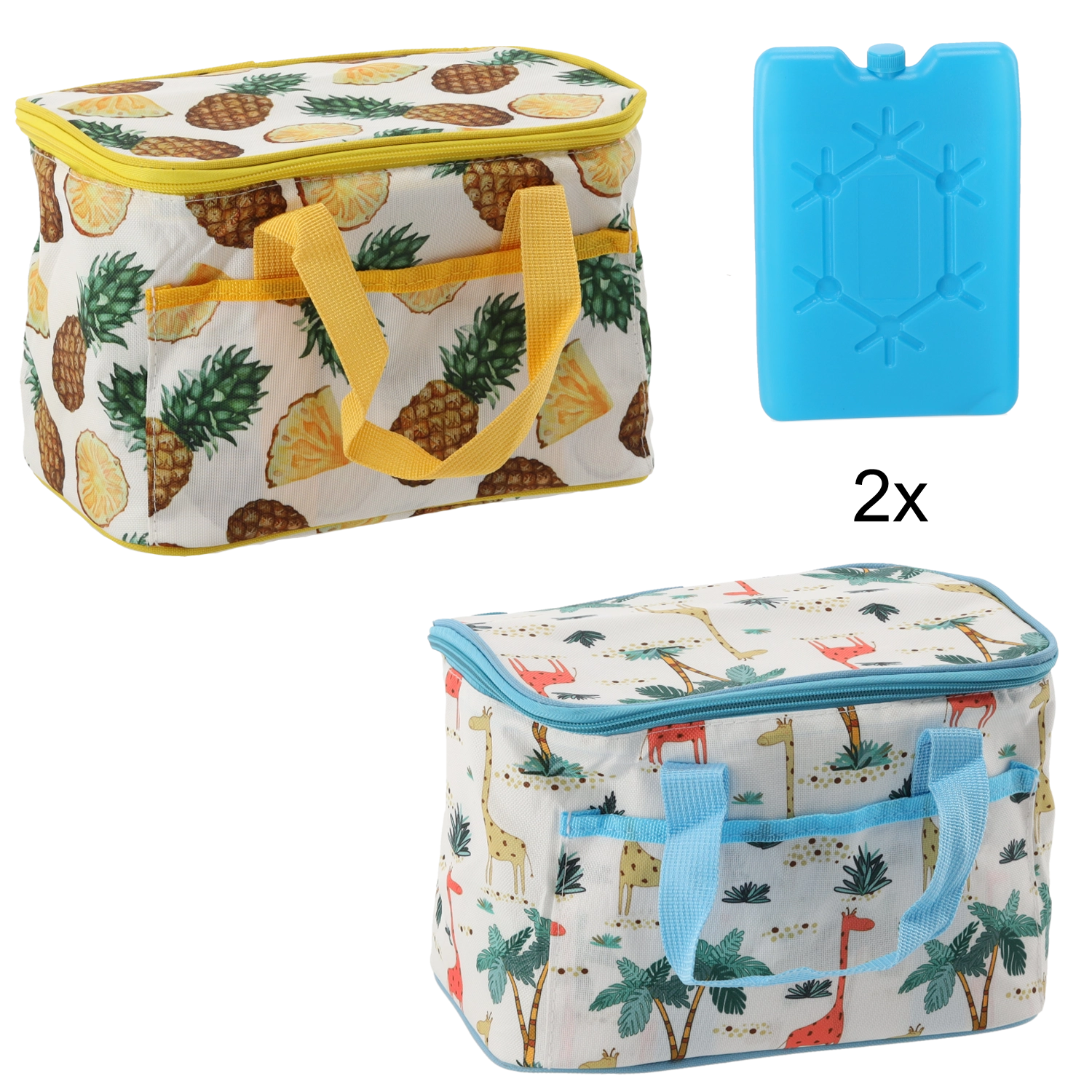 Termotaška 6 l s chladiacimi vložkami, ananásový motív