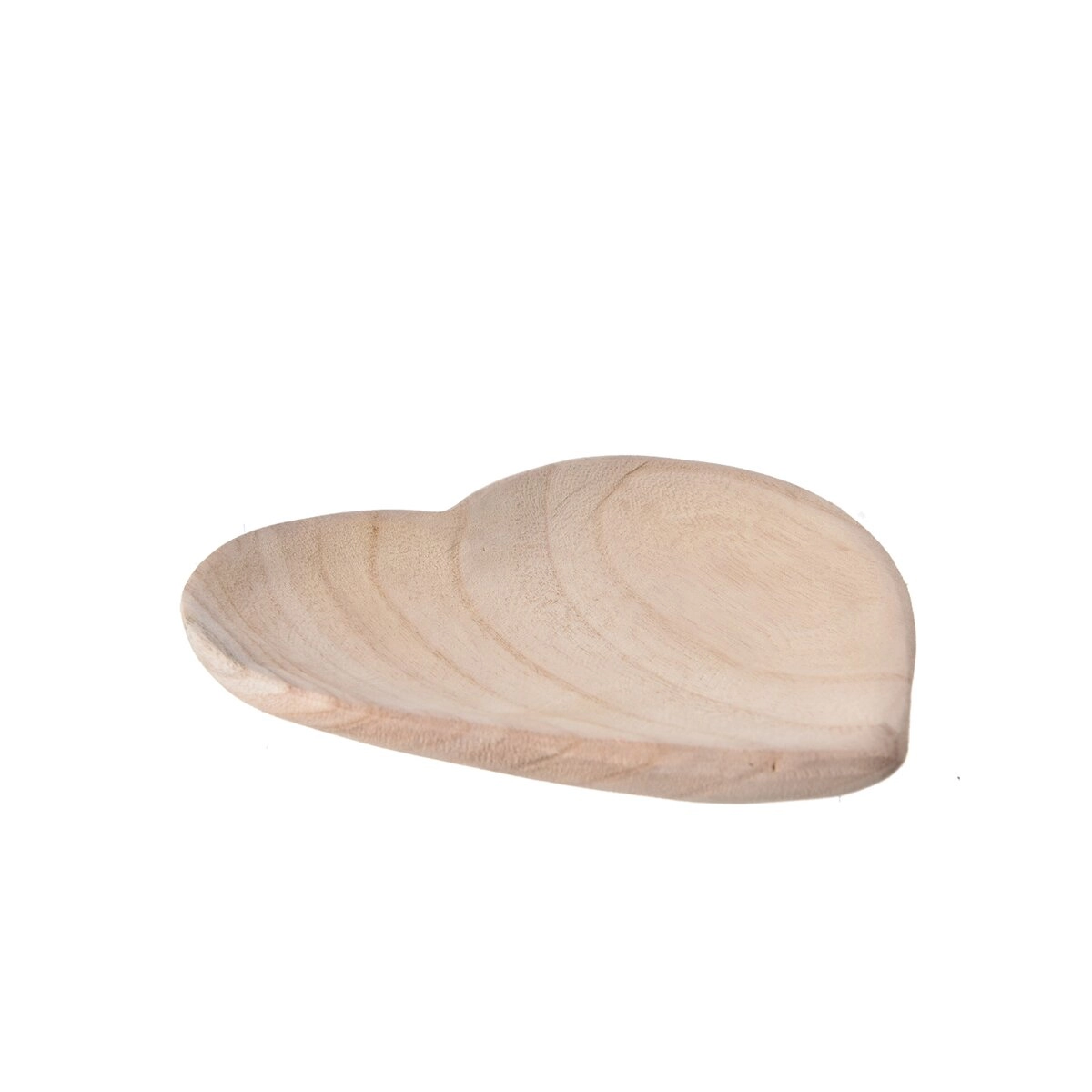 E-shop Drevený táckový podnos v tvare srdca béžový 21 × 20 × 3 cm