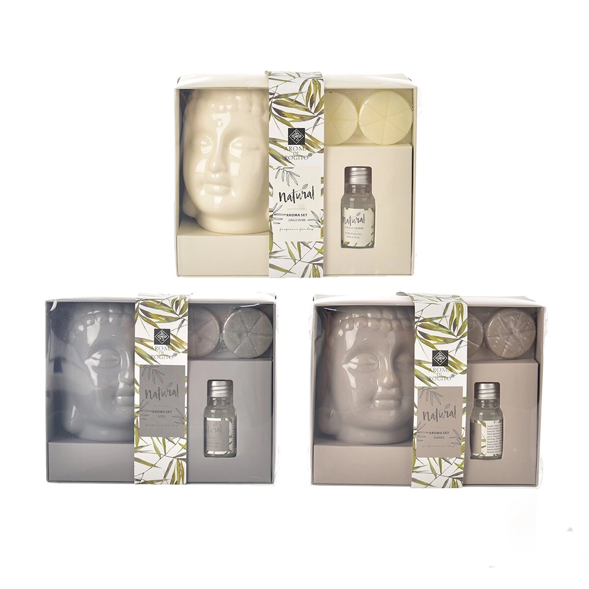 E-shop HOMESTYLING Aróma lampa sada 4 ks SPA BUDDHA hnedá