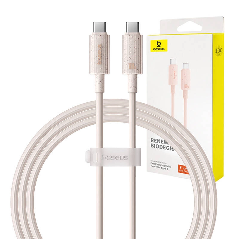 Rýchlonabíjací kábel USB-C na USB-C Habitat Ružový 1 m 100 W