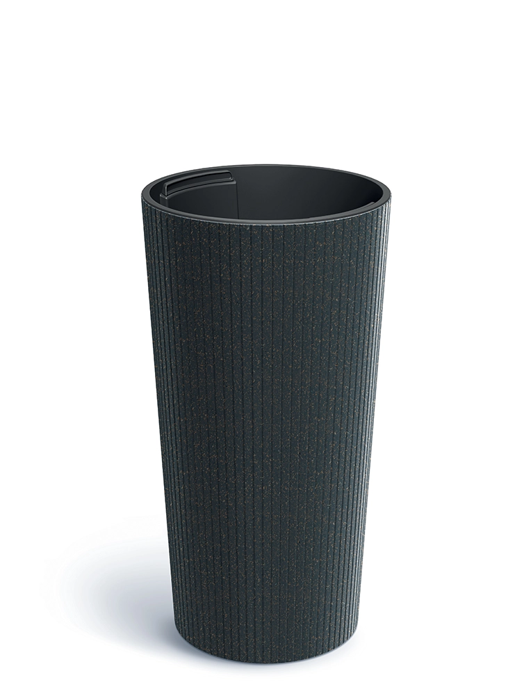 E-shop Prosperplast Kvetináč Lamie Štíhly Eco Drevo antracit, 25 cm