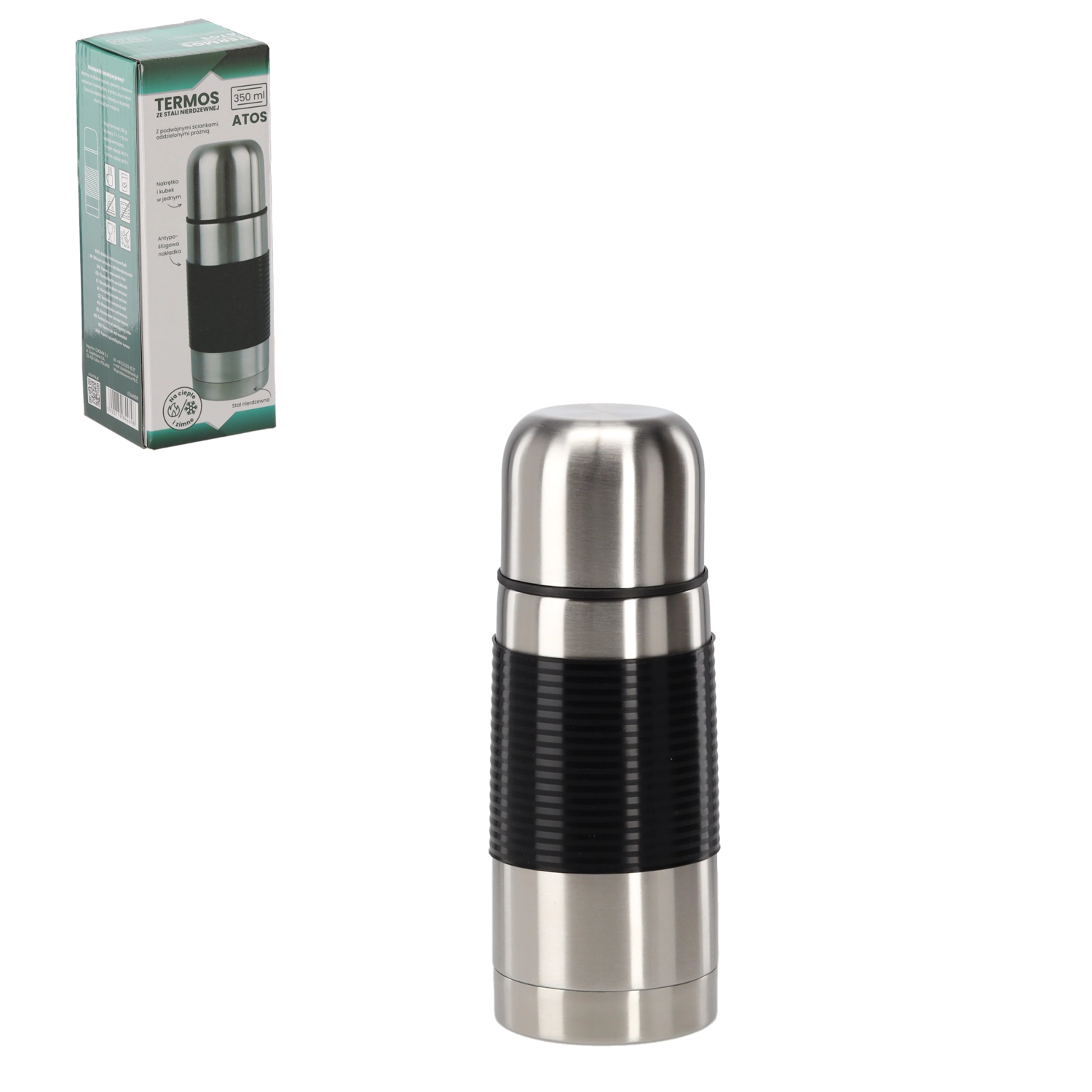 E-shop Chomik termoska Atos 350 ml nerez čierna