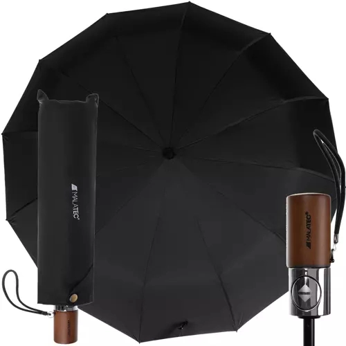E-shop Malatec 19368 deštník skládací dřevěná rukojeť černý