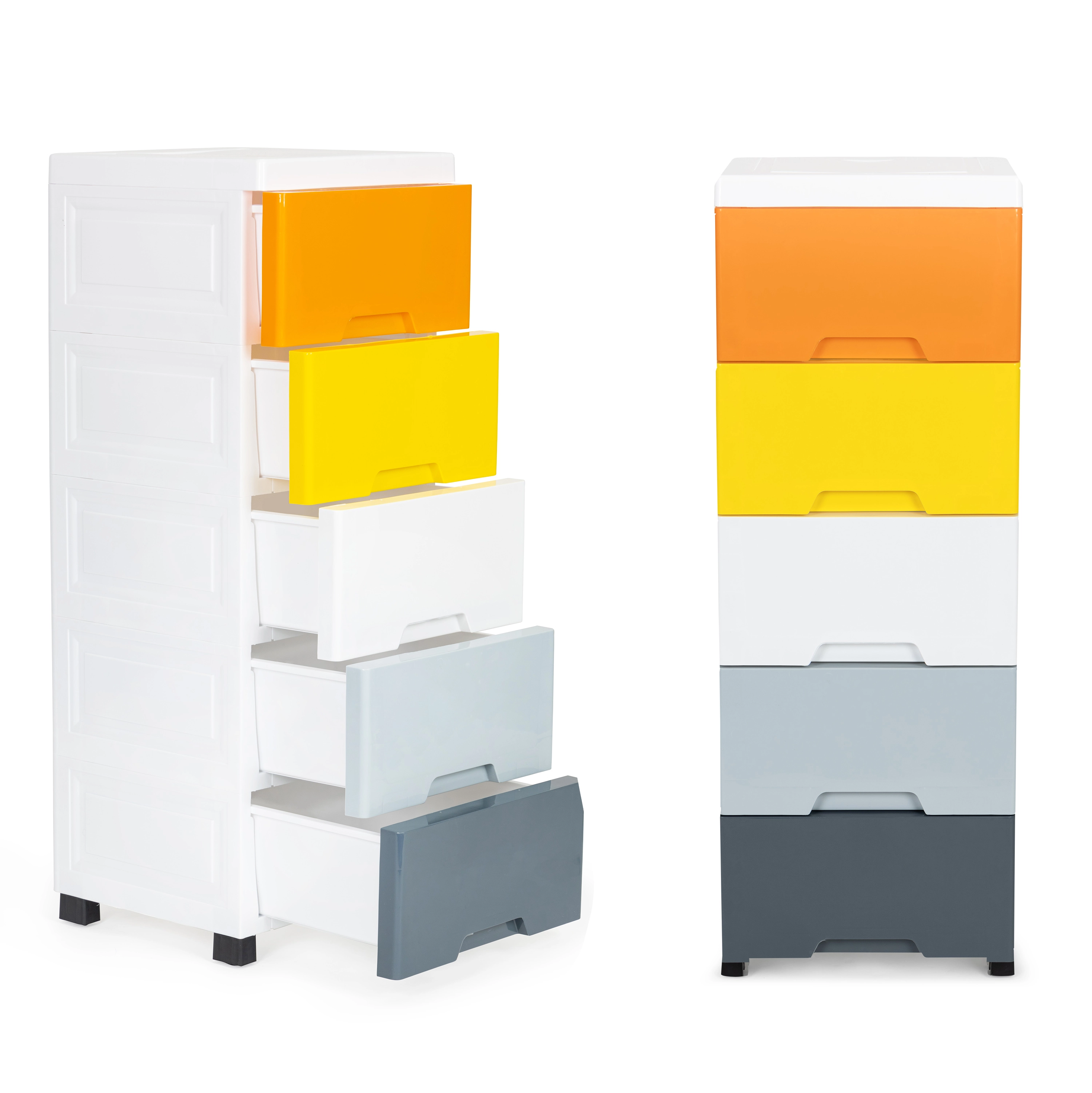 E-shop Zásuvkový regál na kolieskach s 5 výsuvnými šuplíkmi ModernHome