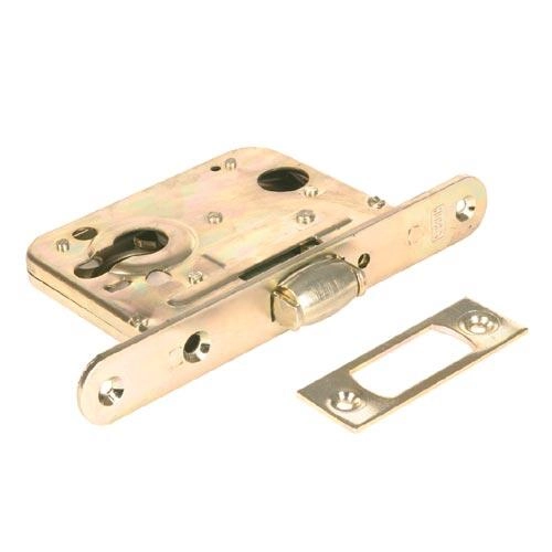 E-shop Zadlabávací vložkový zámok s valčekovou závorou, biely zinok, pravolevý, 80 mm
