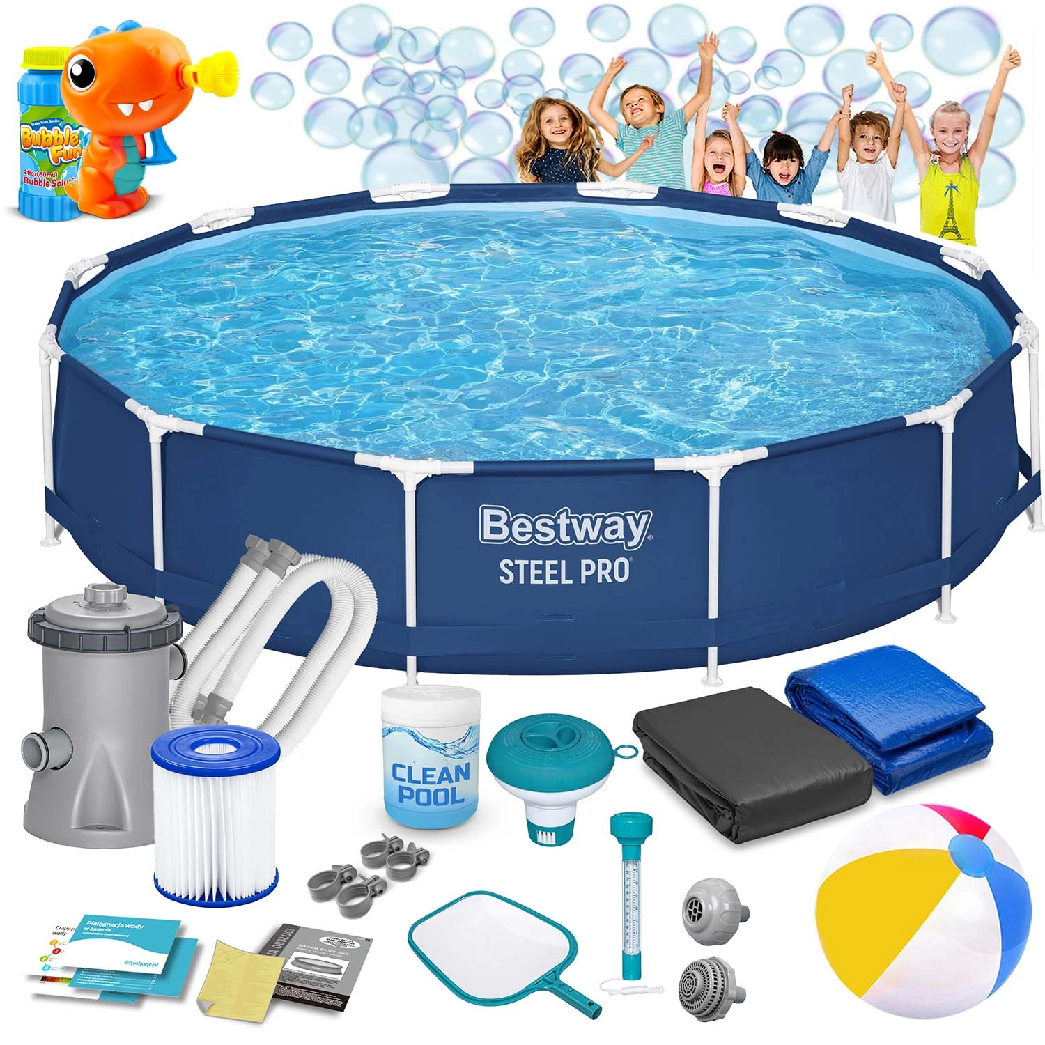 E-shop Záhradný rámový bazén 366 × 76 cm BESTWAY Steel Pro 16v1