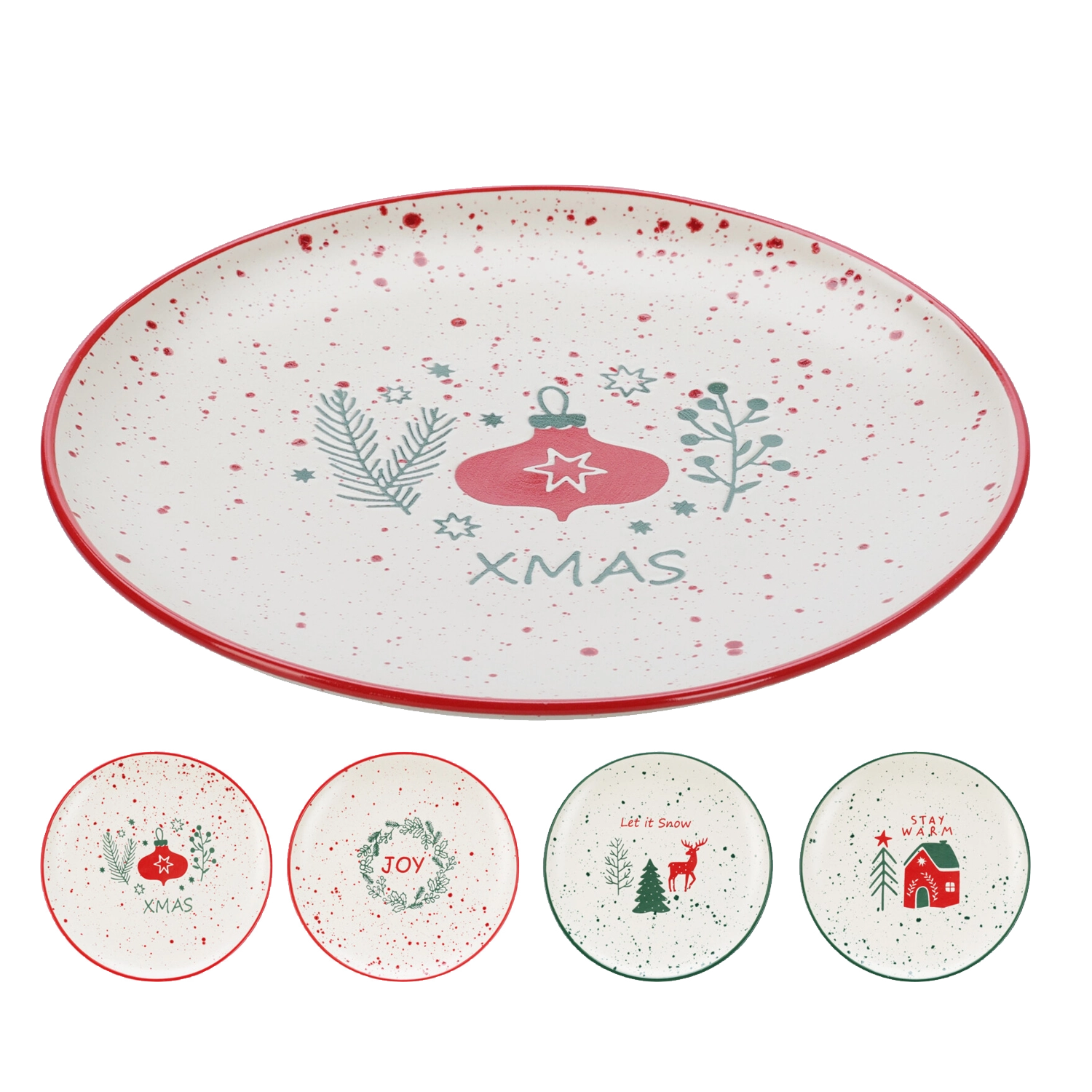 Vianočný dezertný tanier 20 cm z porcelánu New Bone China s motívom soba