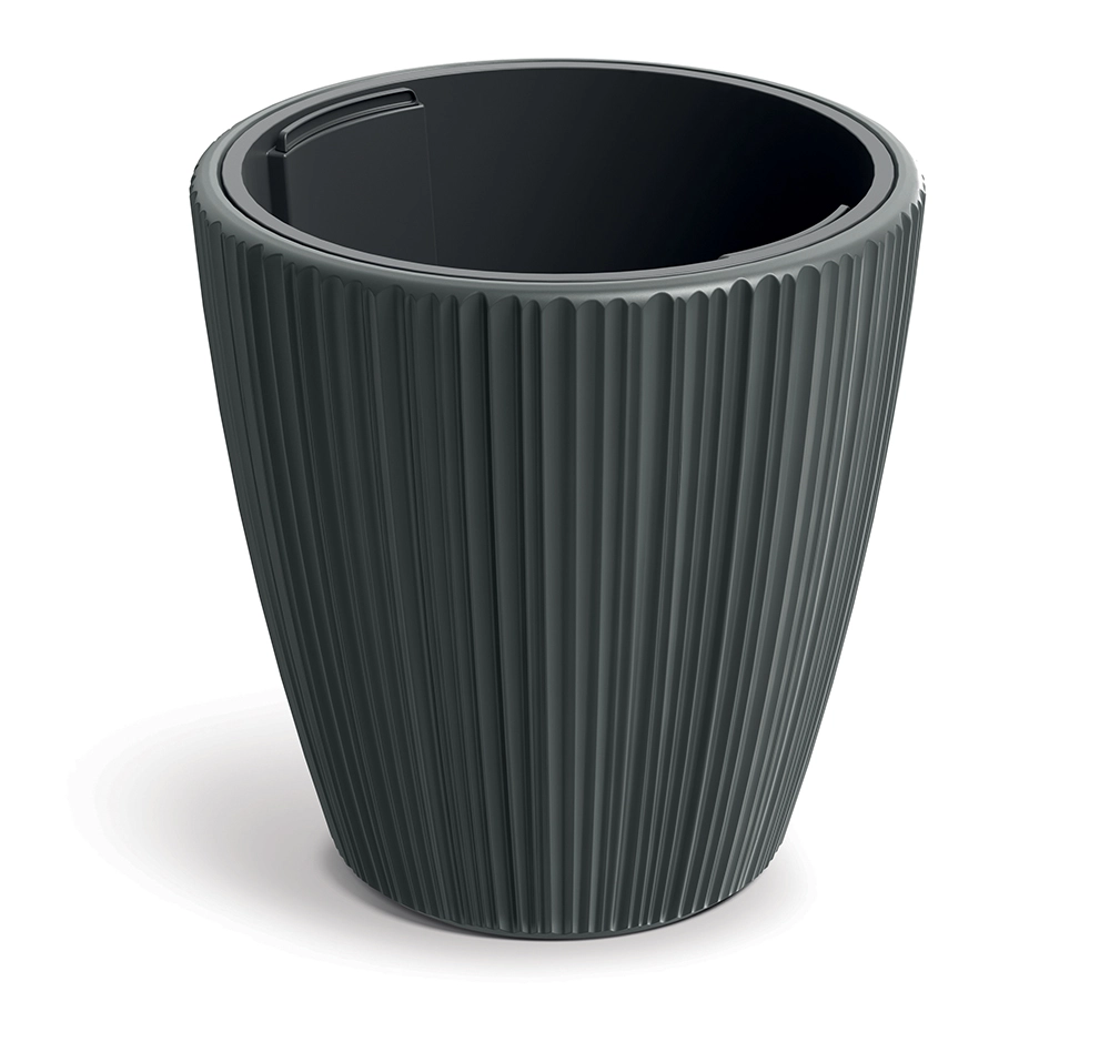 E-shop Prosperplast Plastový kvetináč OROS tmavosivý matný, 29,9 cm